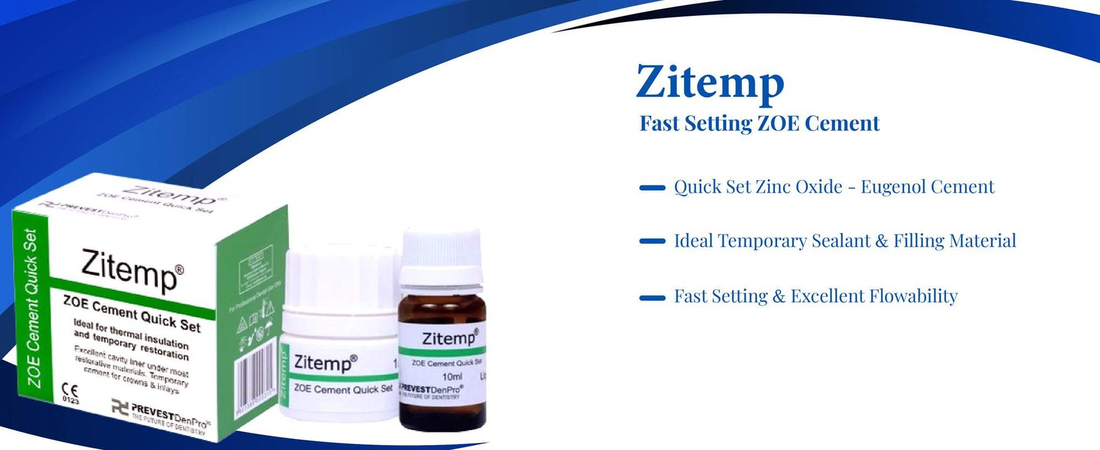 Fast setting zinc oxide cement