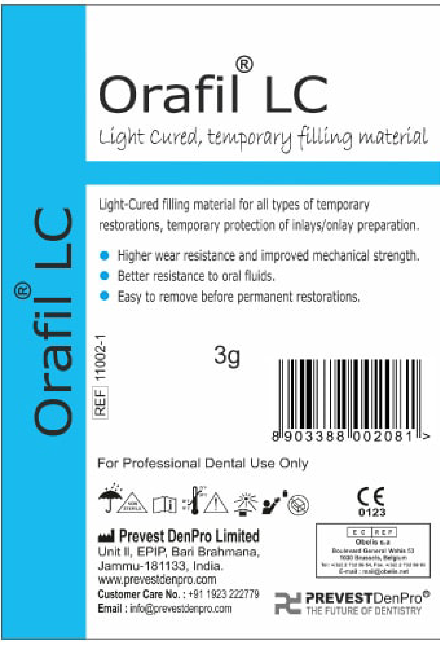 light cured temporary filling material