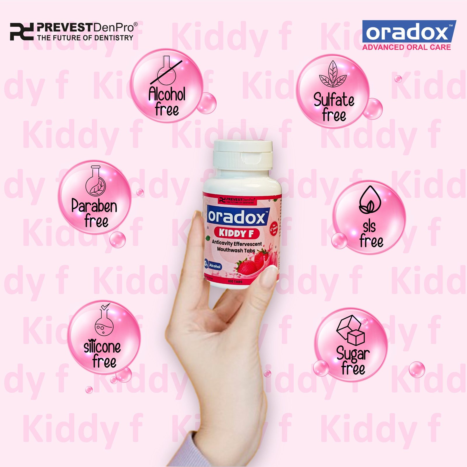 kiddy 8 Oradox Kiddy F mouthwash tabs for kids