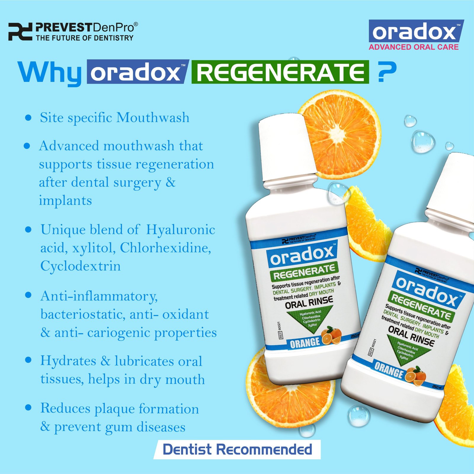 regenerate 4 Hyaluronic acid, chlorhexidine based mouthwash