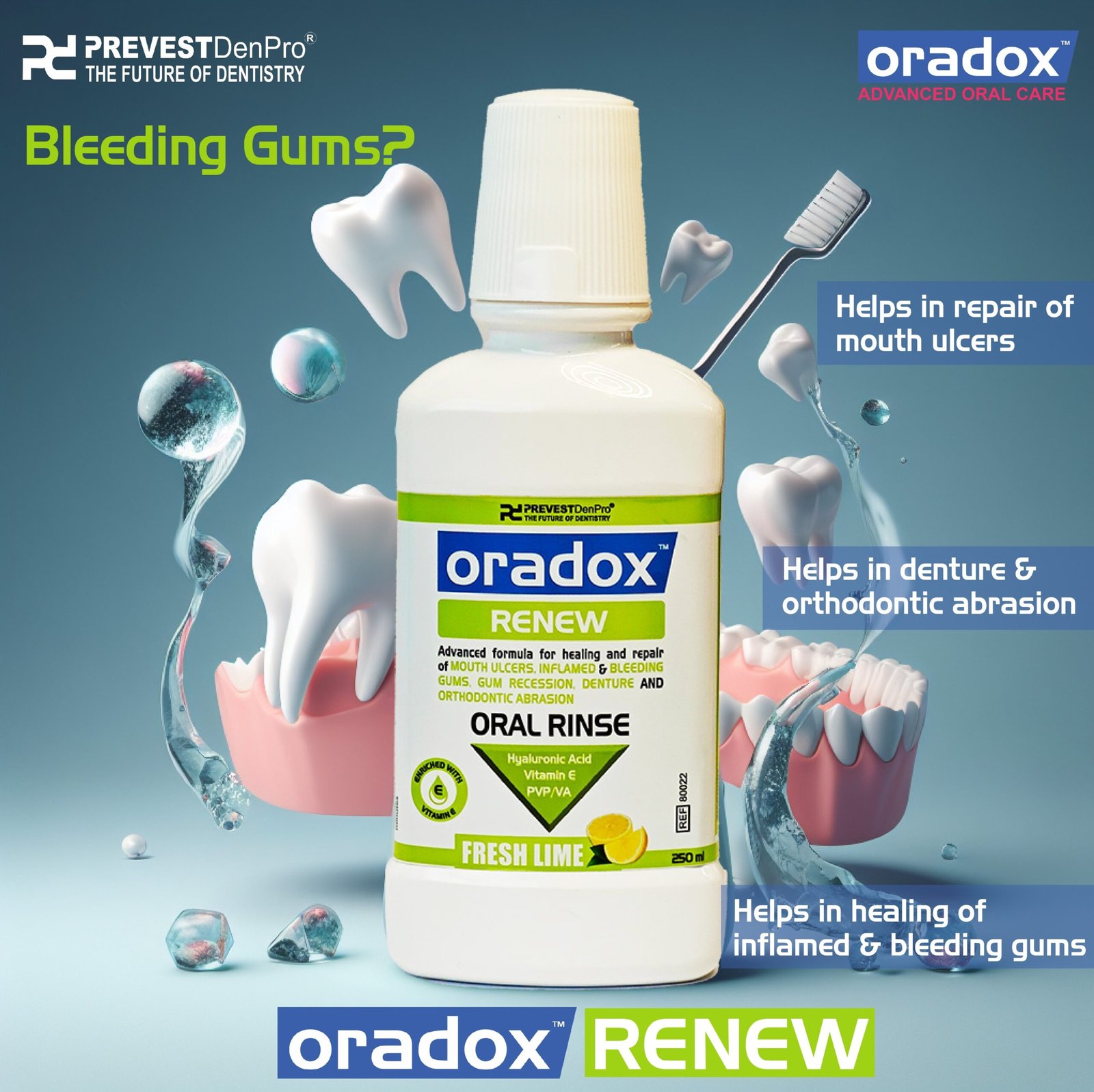 RENEW mockup Hyaluronic Acid based oral rinse or mouthwash